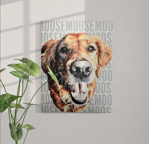 Your Pet Portrait with Oil Painting Effect on Canvas