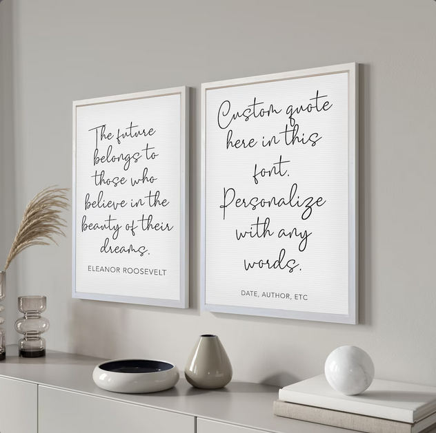 Custom Quote Print — Framed Canvas