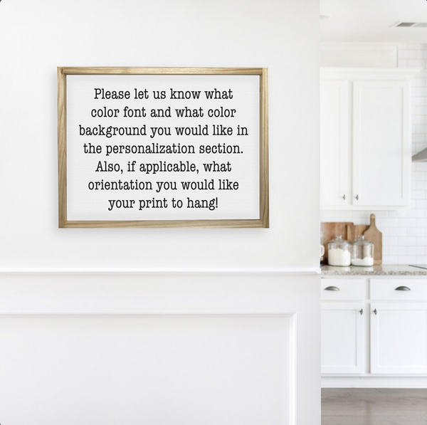 Custom Quote Print — Framed Canvas