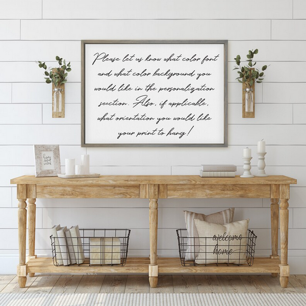 Custom Quote Print — Wood Framed Canvas