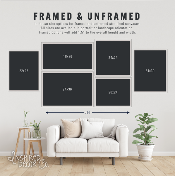 Custom Grunge Textured Quote Print — Wood Framed Canvas