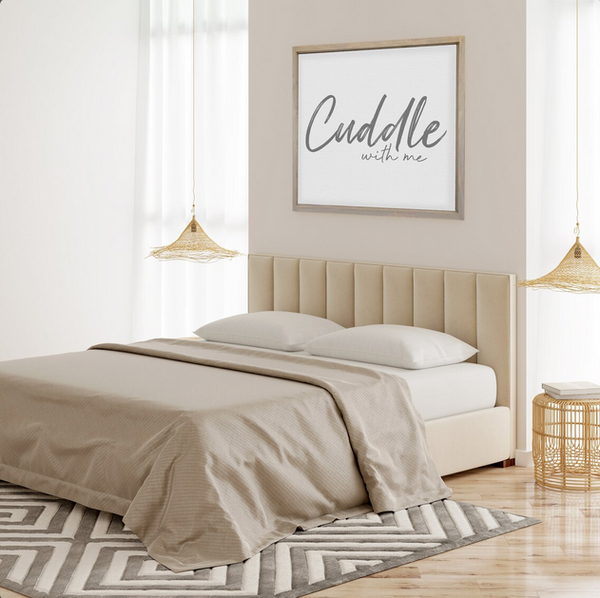 Cuddle with Me — Framed Canvas Sign