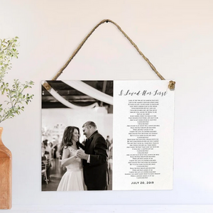 Custom Father Daughter Dance Print on Rope Board