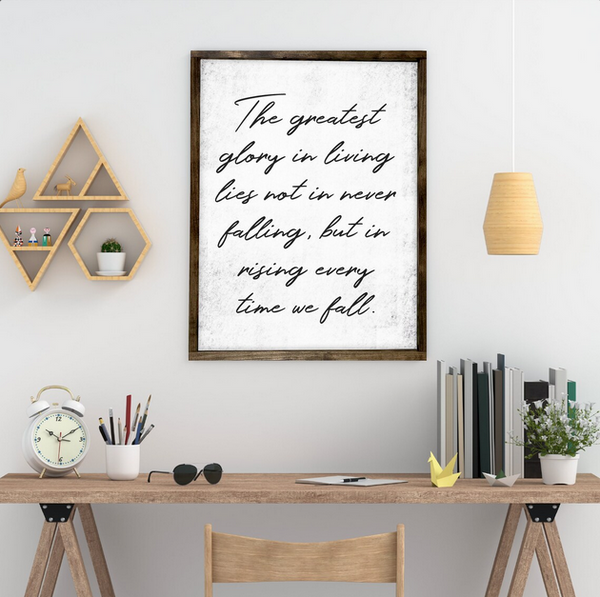 Custom Grunge Textured Quote Print — Wood Framed Canvas