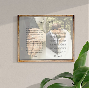 Wedding Print on Canvas — Our Vows and Wedding Photos