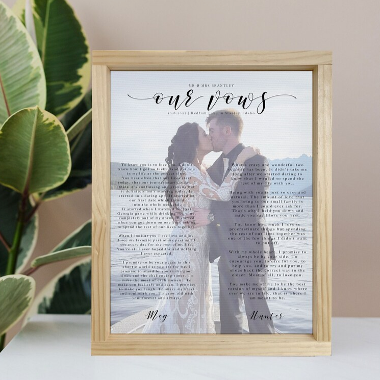 Our Wedding Vows — Custom Photo Framed Image