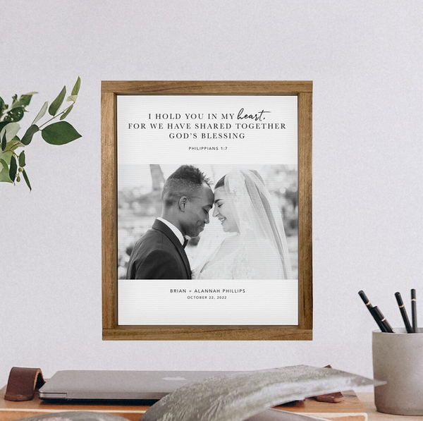 Framed Wedding Picture and Scripture