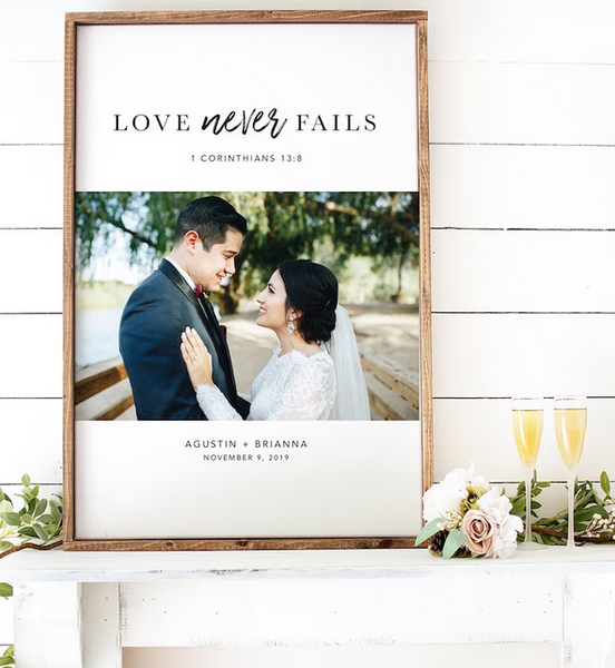 Framed Wedding Picture and Scripture