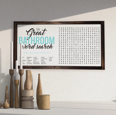 The Great Bathroom Word Search Canvas Print