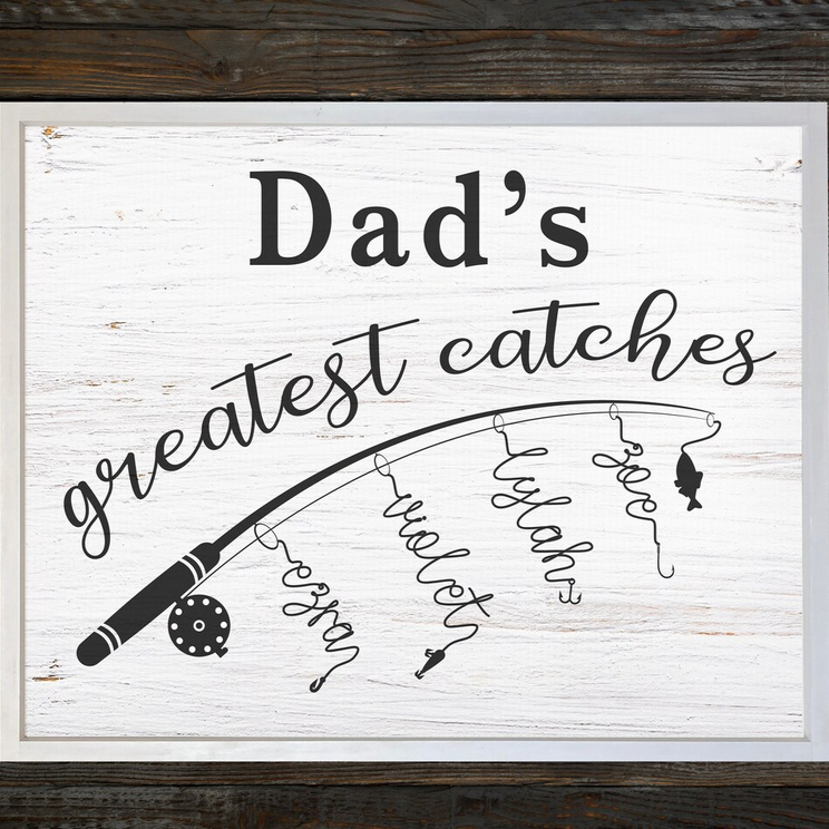 Father's Day Fishing Decor — Faux Printed Wood Pattern Background