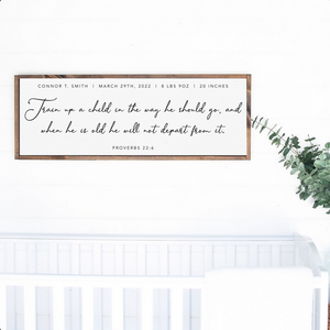 Custom Baby Stats With Bible Verse Wall Signs