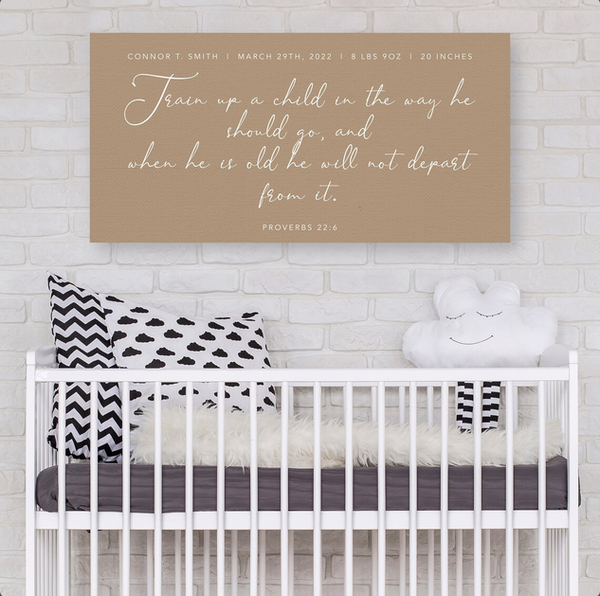 Custom Baby Stats With Bible Verse Wall Signs