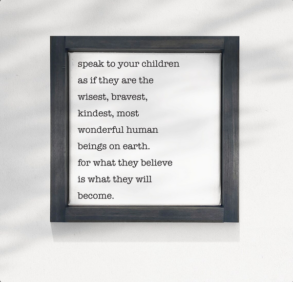 Speak to Your Children — Wood Framed Canvas Wall Decor