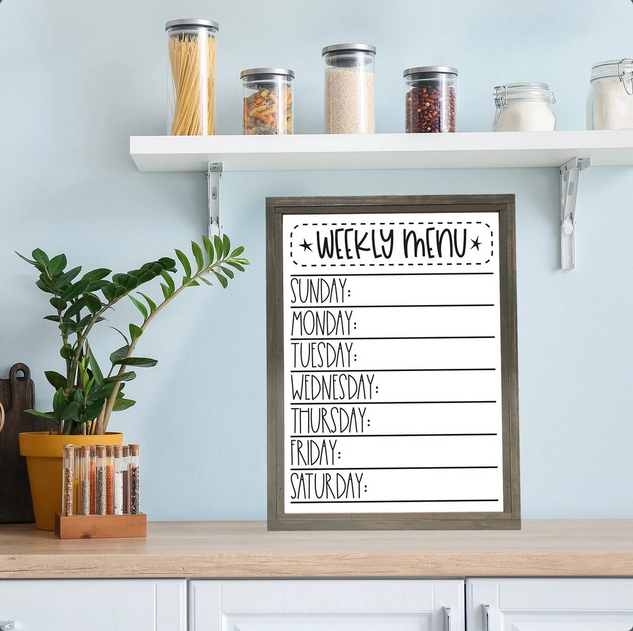 Weekly Whiteboard Menu Calendar — FRAMED