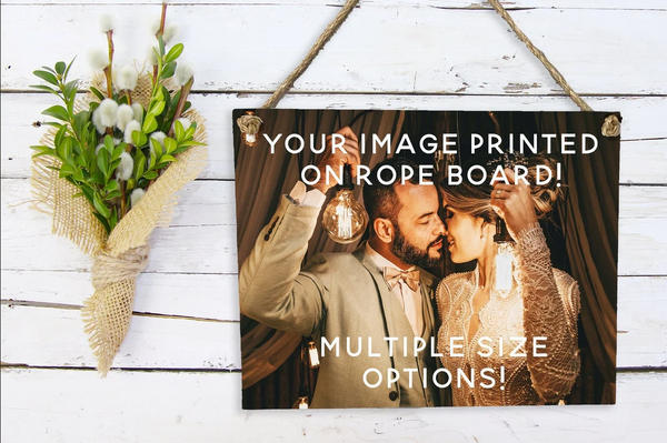 Custom Photo Print on Flat Canvas Board with Rope