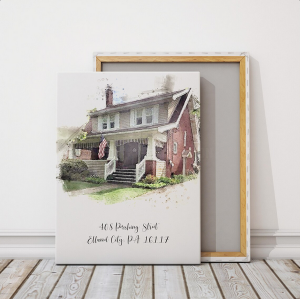 Watercolor Effect House Print