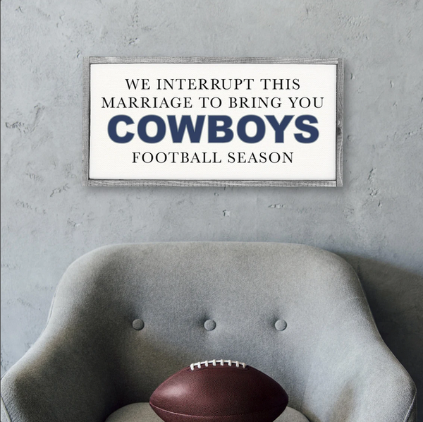 Dallas Cowboys Inspired Football Sign