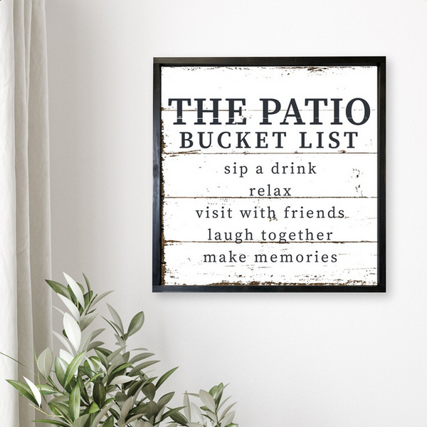 The Patio Bucket List — Canvas Wall Decor