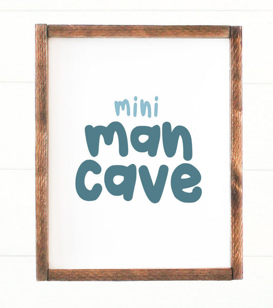 Mini Man Cave, Three Framed Canvases for Kids Bedroom, Cute Kid Bedroom Decor, Multiple Frame Stain Options