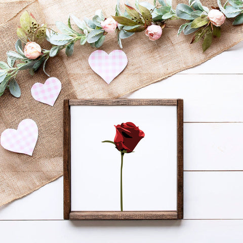 Rose Modern Art Wall Decor, Valentine&#39;s Day Decor, Mothers day gift, Rose Wall Decor, Modern Art Rose, Minimalist Decor, FREE SHIPPING
