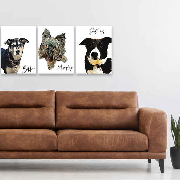 Custom Pet Photo Print Canvas, Upload Your Image, Photo with Oil Effect on Stretched Canvas, Personalized Gift, Listing for 1 Unframed print